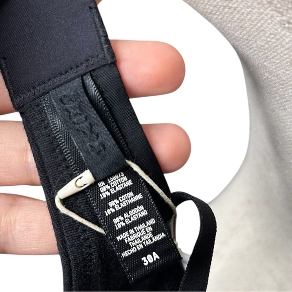 Skims Kim Kardashian Cotton Logo Underwire Demi Soft Bra Soot Black - Picture 12 of 16